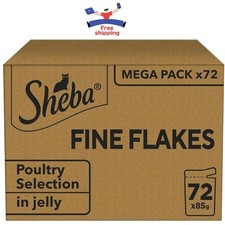 Sheba Fine Flakes in Jelly – Poultry Collection Wet cat food pouches 72x85g pack 5.29 per kilo
