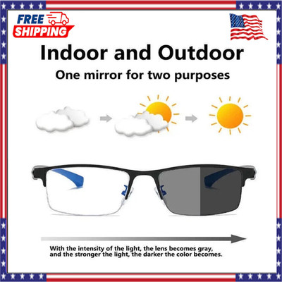 Multifocal Progressive Photochromic Reading Glasses Blue Light Blocking Readers
