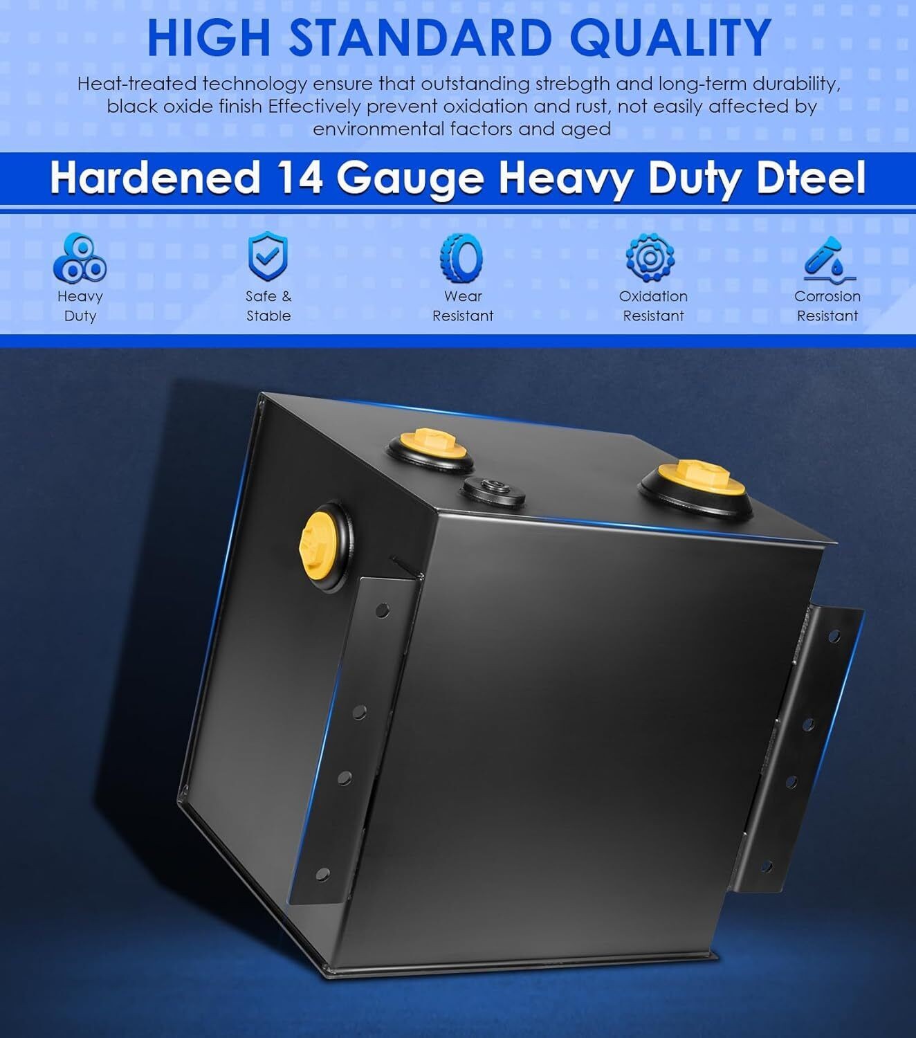 7Gallon Hydraulic Fluid Reservoir Tank 14 Gauge Oil Tank for Hydraulic Machinery