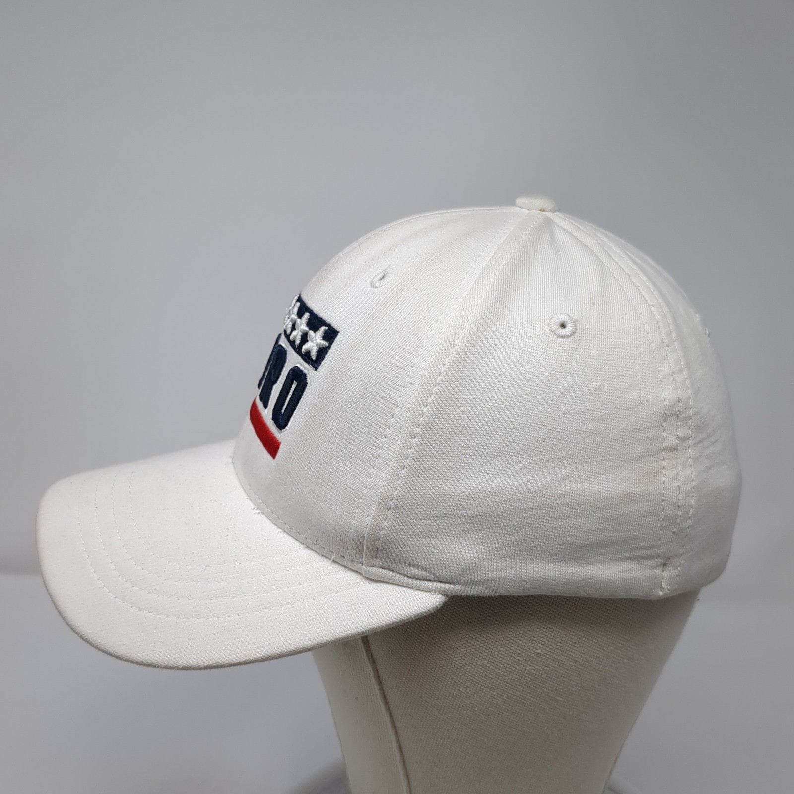 Aero Fitted Baseball Hat Solid White Medium Embro… - image 3