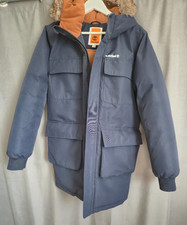 Timberland Parka Enfant Bleu Marine Capuche Fourrure Amovible Manteau Hiver