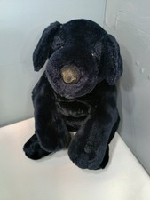 Russ Berrie Ginger Black Lab Labrador Dog 16  Stuffed Animal Plush Realistic