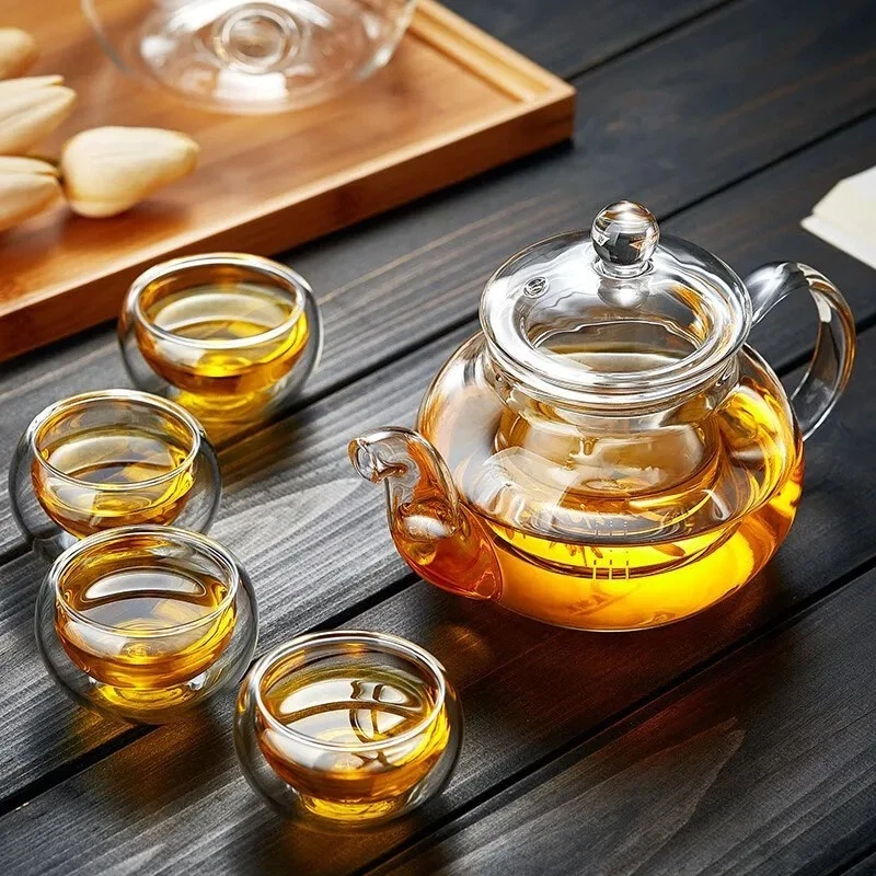 Glass Teapot with Infuser 400ml/1000ml – Heat-Resistant Kung Fu Tea Ware Set - Image 2 of 4