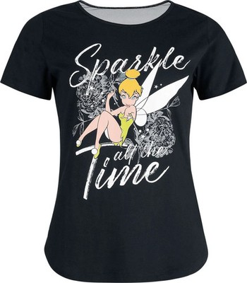Peter Pan T-Shirt Damen Tinker Bell - Sparkle Time schwarz
