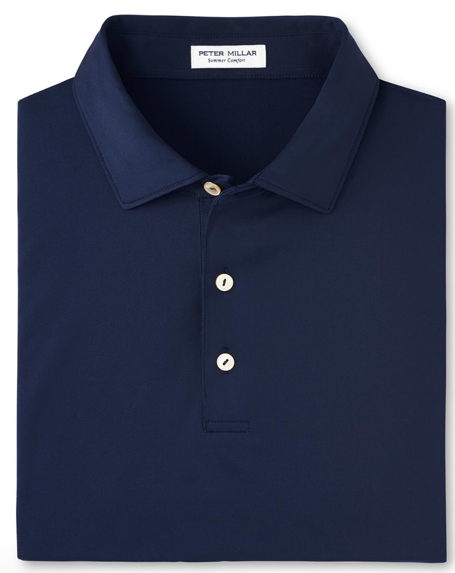 NEW! PETER MILLAR SHIRT SUMMER COMFORT POLO - Navy Blue