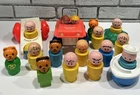 14 Vintage Fisher Price Jumbo Little People Bath Toys Buggy & Click Clatter EUC