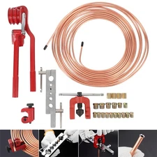 Car Brake Line Repair Kit 3/16 25 FT Pipe Single Flaring Tool 20 Nuts Fitting US