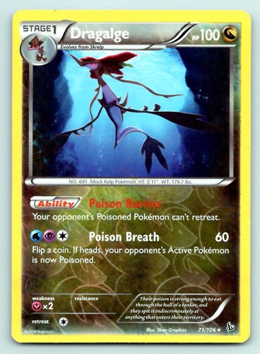 Pokemon Dragalge 71/106 Flashfire FLF REVERSE HOLO R LP