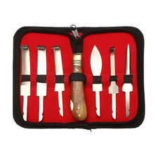 Farrier Hoof Knife Kit Set Zip Up Wallet - Premium Quality Stainless Steel Blade