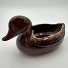 Vintage Hull Pottery Brown Drip Glaze Duck Planter 1960s Mid Century F60