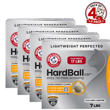 Arm  Hammer Hardball Lightweight Cat Litter Multi-Cat Clumping 7 lb 4 Pack