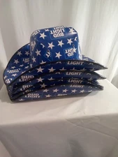 Lot Of 4 Bud Light Cowboy Hat Mens Beer Carton Budweiser Western  New