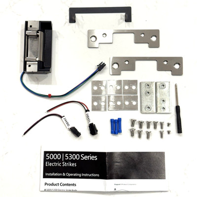 5000C-630 Electric Strike 12V 24V Complete Pac 5000C Series Satin Hollow Frames