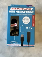 Kikkerland Breaking News Mini Microphone USB-C Black Handheld Stand-Held