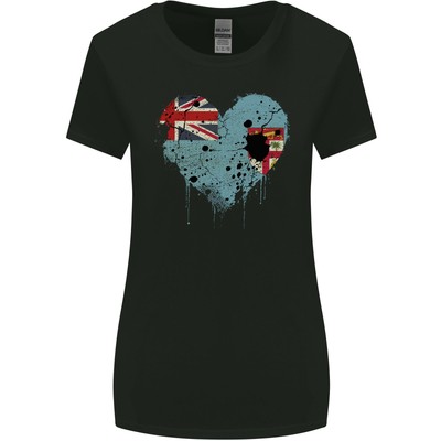Love Fiji Flagge Fijian Day Fußball Damen Weit Geschnittenes T-Shirt