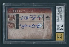 2006 UD SP 4 Star Auto Michael Jordan Julius Erving Magic Johnson Larry Bird BGS