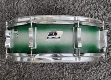 1990's Ludwig B/W Badge Green/Silver Duco 14" x 5" Snare Drum