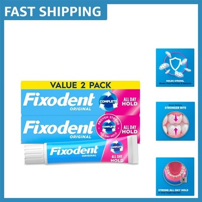 Complete  Denture Adhesive Cream, Strong Hold - 2.4 oz Tube, Pack of 2