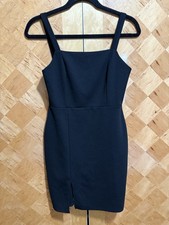 Windsor Little Black Mini Dress Classic w/Slit Size Small S Dress Up/Down Gothic