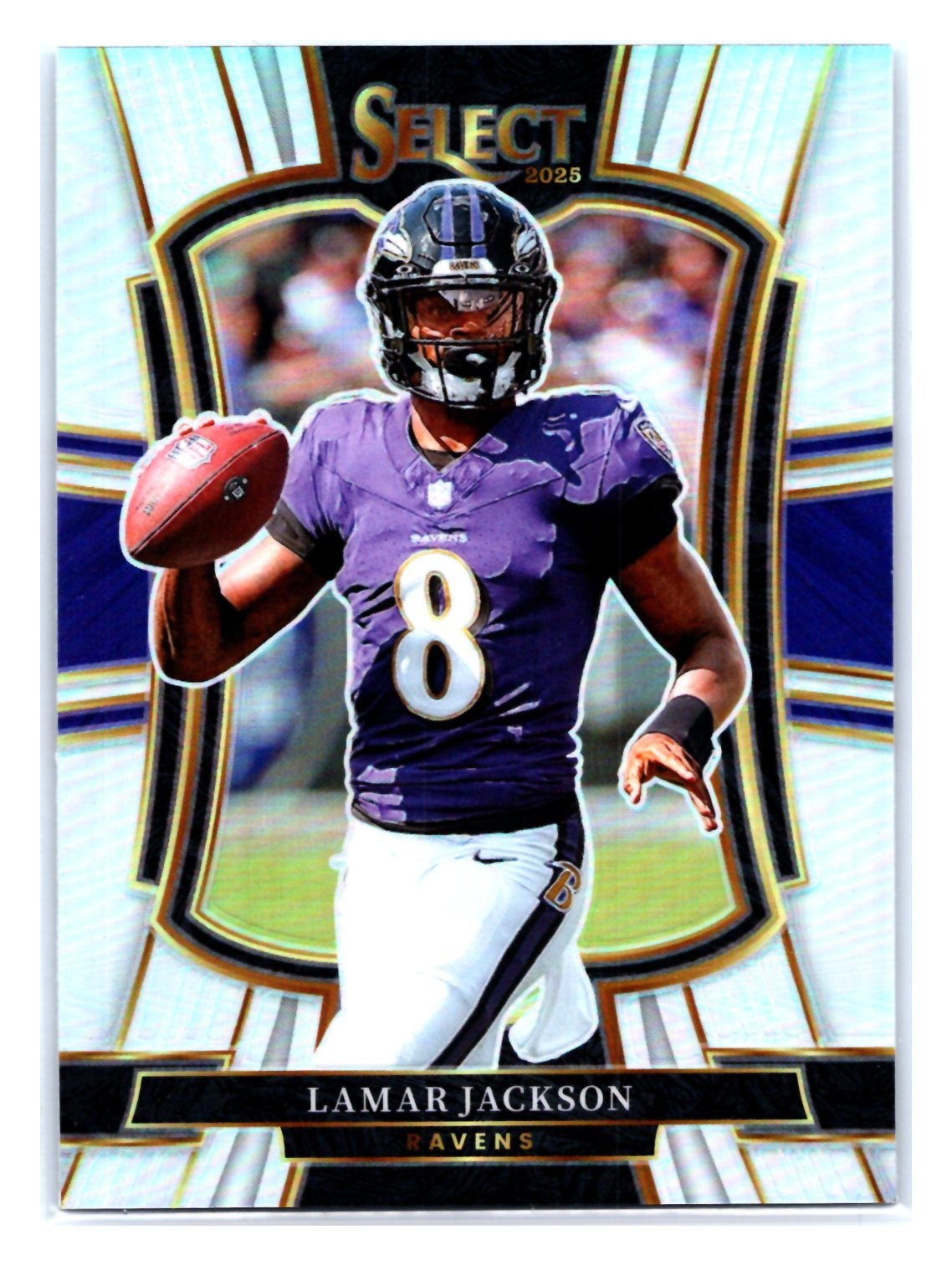 Lamar Jackson 2025 Panini Select Silver Prizm #160 Baltimore Ravens
