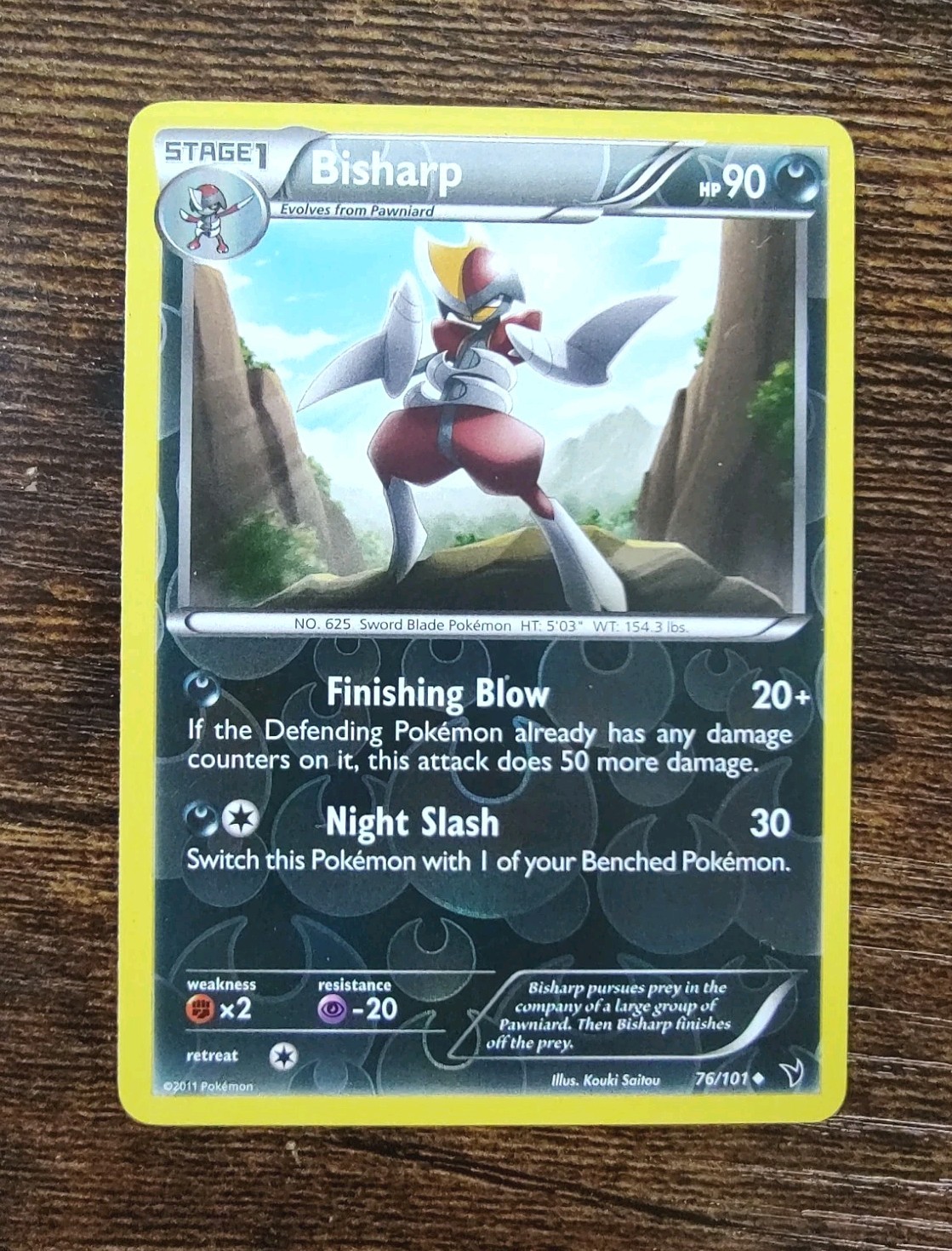 Bisharp 76/101 Noble Victories Reverse Holo Rare Pokemon Card NM-MINT