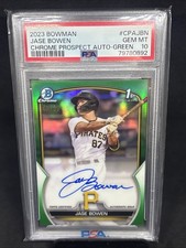 JASE BOWEN AUTO 1st 2023 Bowman Chrome Green Refractor /99 PSA 10 RC GEM MINT