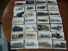 RPPC Real Photo Railroad Depot Postcards 28 Total Train