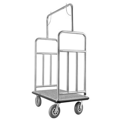 Hotel Luggage Cart,1200 Lbs. Load Capacity, Brushed Stainless Steel Finish Bellm