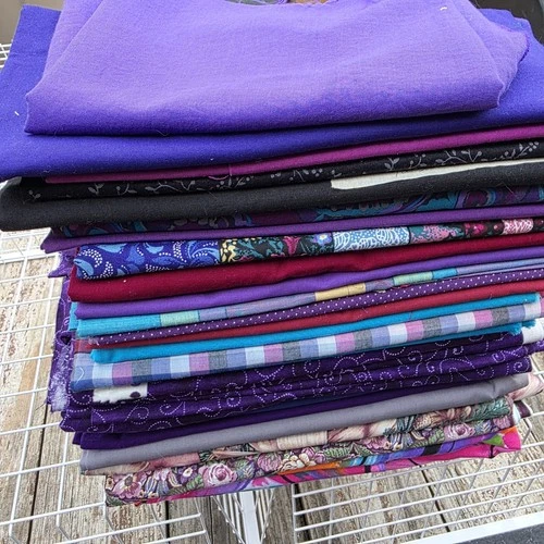 Fabric Lot Purple Jewel Tones Quilting Sewing Yardage Prints Solids 10.27 Lbs image 4