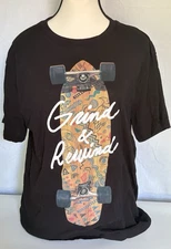 Divided Shirt Adult Medium Black Graphic Print Skate Board California Summer Top