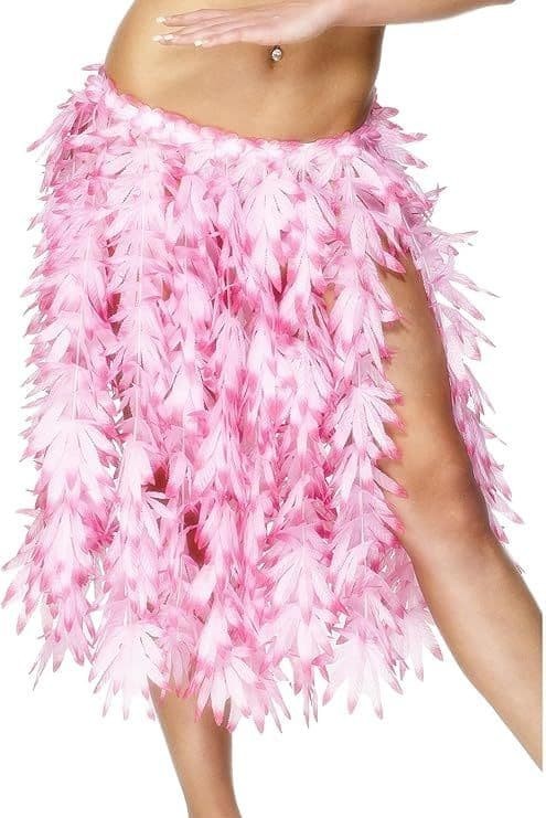 Pink Hawaiian Hula Skirt Fancy Dress Luau Costume Grass Skirt Elastic Waist