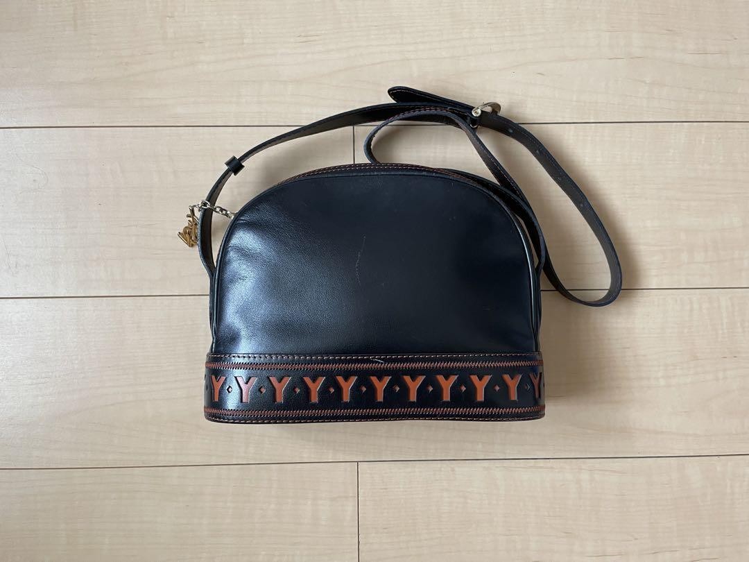 SAINT LAURENT Borsa a tracolla YSL nera elegante vintage