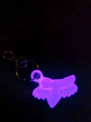 Fox Racing Red Orange Purple Green Glow In The Dark Keychain TPU