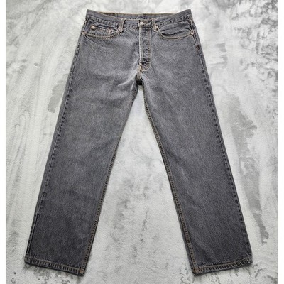 LEVI’S 501 MADE IN USA W38 L30 Vintage Levi's 501 Jeans Mens W38 L30 Gray Button Fly Straight Leg