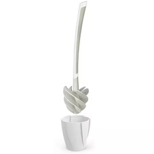 LOOEEZ 14" Plastic and Silicone Handle, Toilet Brush and Holder, Hygienic Toilet