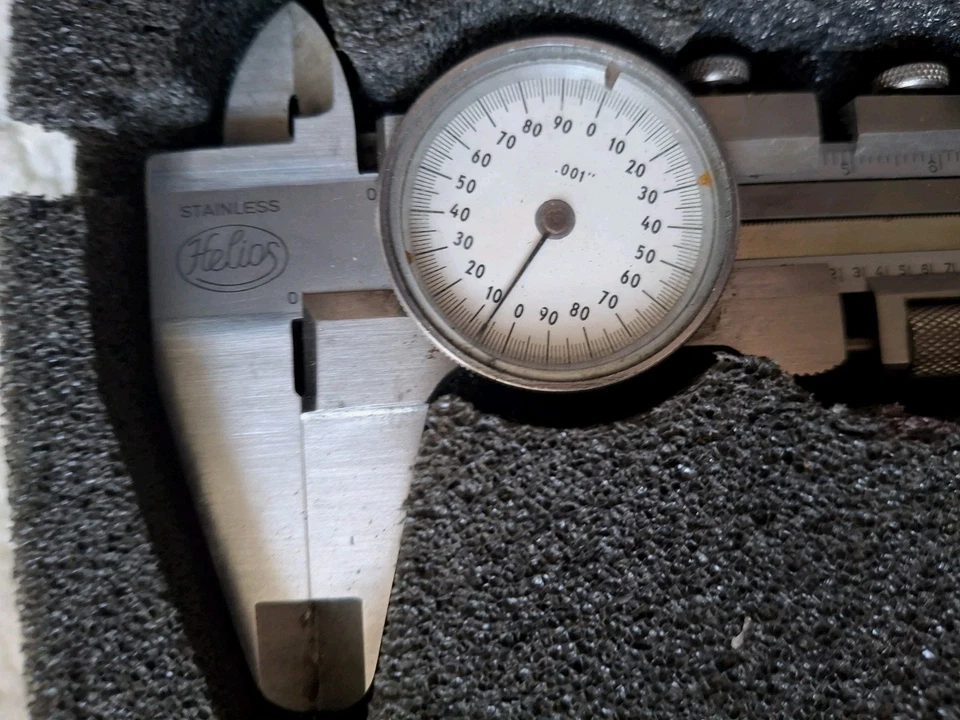 Helios Dial Caliper with Fine Adjustment, White Face, 6" - VINTAGE - Image 4 of 4