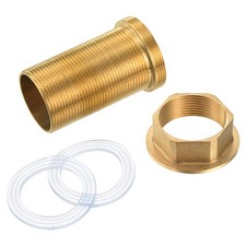 1 Pcs 2.17 Inch Faucet Extension Mounting Pipe with Washers, Locking Nut, Yellow