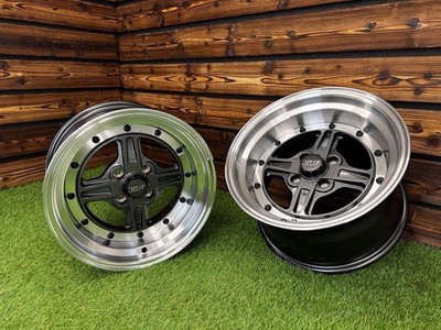4X R15 Zoll 4x100 Work Equip 01 Felgen Grau Glanzpoliert Lip, 4 Stück