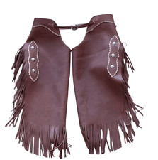 Brown Fringe Leather Chink Chaps