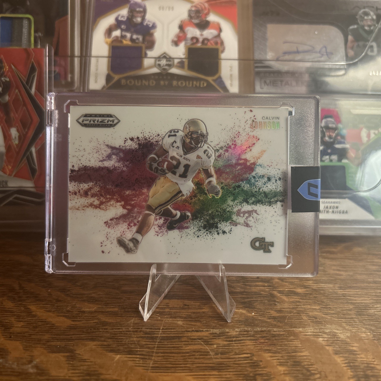 2025 Panini Prizm Draft Picks CALVIN JOHNSON COLOR BLAST SP LIONS #35 A8842