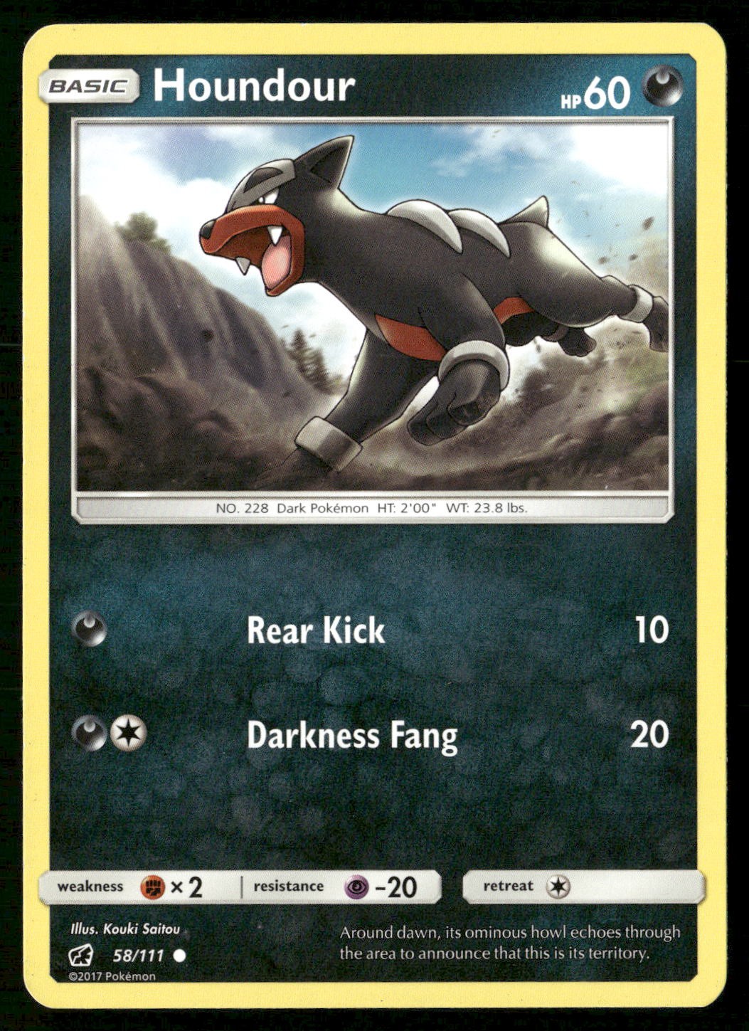 Houndour 58/111 Common Crimson Invasion Pokemon Heavily Played