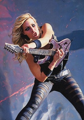 Nita Strauss Unique Oils Illustration #04 (A4 Size-210 x 297mm-8.5'' x 11.75'')