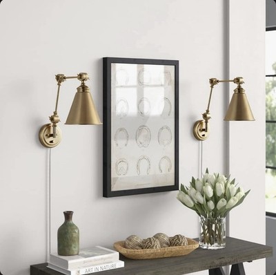 Cessna - Light Swing Arm Wall Sconces Gold Finish