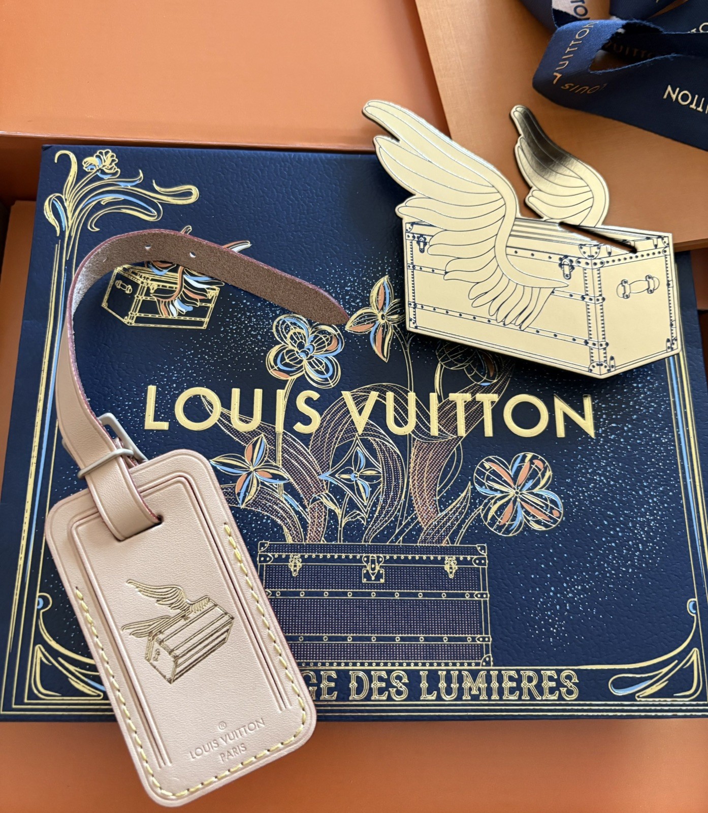 Louis Vuitton Vachetta Leather Name Tag  Limited edt stamp. Xmas 2025 Rare! image 2