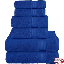 100 Turkish Cotton Towel Set 6 Pcs Quick Dry Oeko-Tex Bath Hand Washcloths