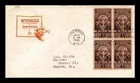 Dr Jim Stamps Wyoming 50Th Anniversary Statehood Block FDC House of Farnam