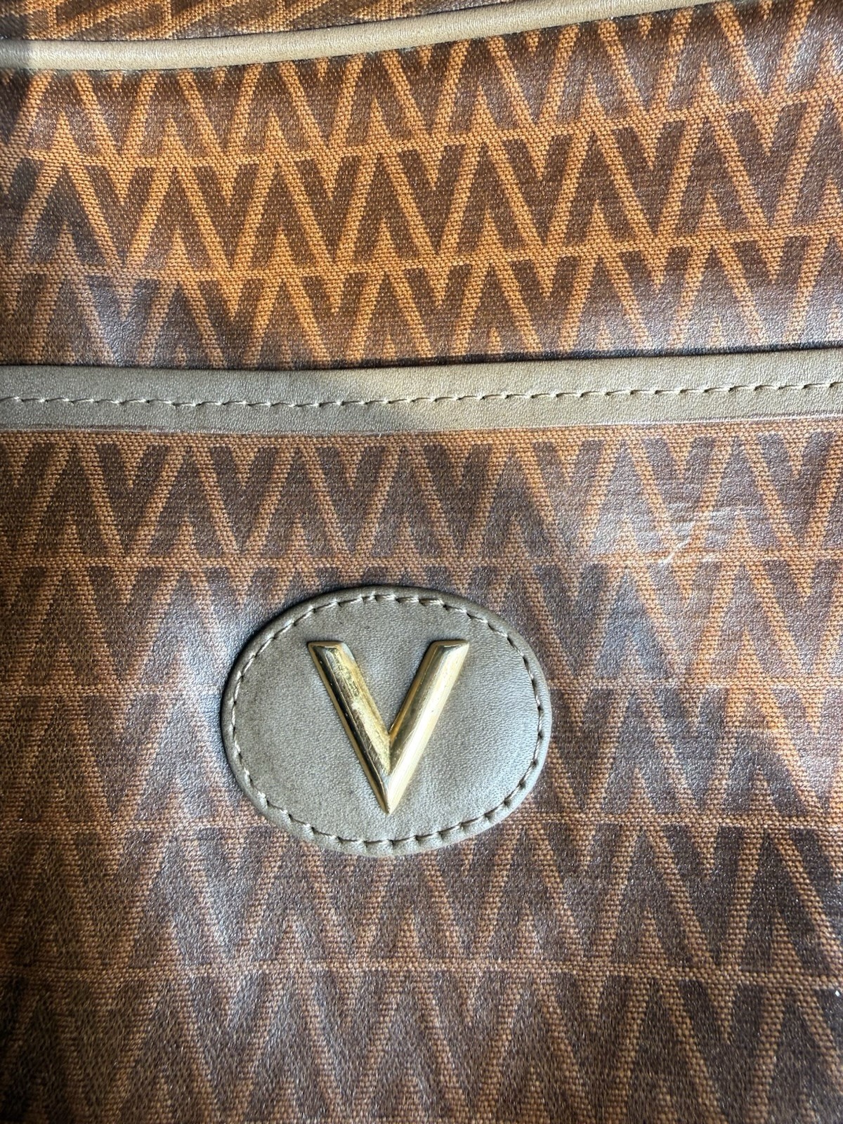 Vintage Mario Valentino Brown Leather Crossbody Camera Bag with Adjustable Strap thumbnail 3