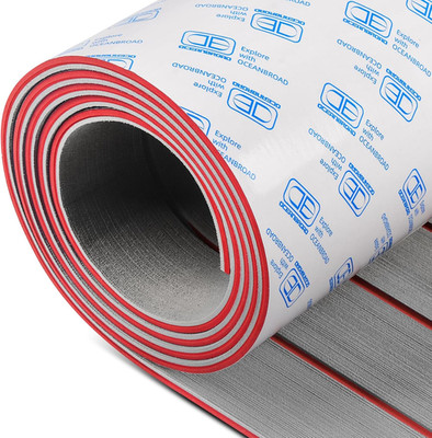Boat Flooring EVA Foam Self-Adhesive 96''x45.6''/36''/28.8''/16.8'' Faux Teak Ma