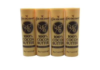 4pk Cococare 100% Cocoa Butter The Yellow Stick 1oz ea.