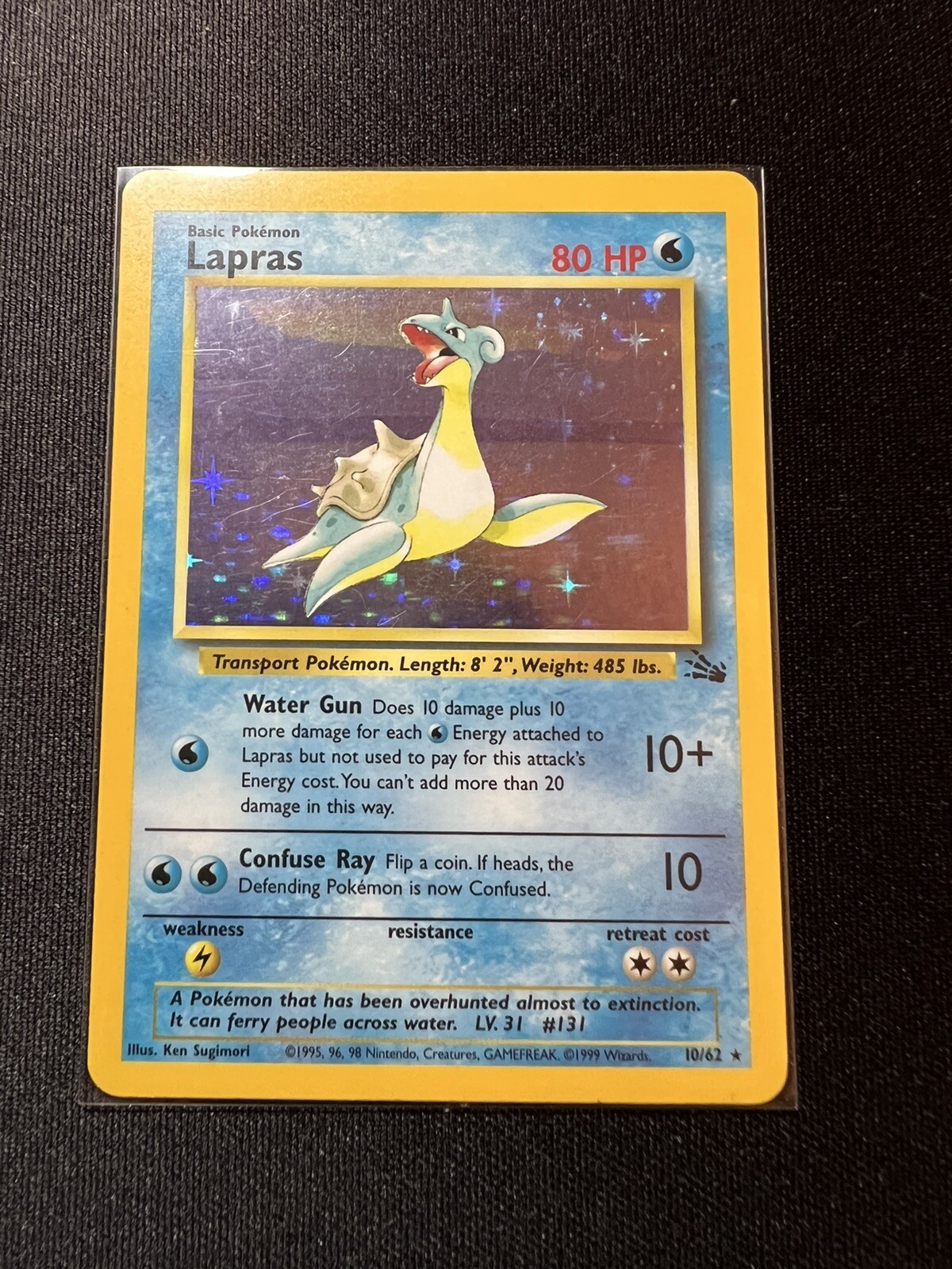 Pokémon TCG Lapras Fossil 10/62 Holo Unlimited Holo Rare Near Mint Condition!!